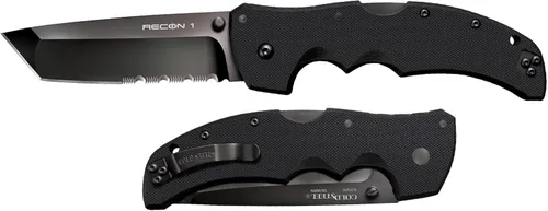 Vista 2 de COLD STEEL Recon 1 Cuchillo Plegable Táctico con Hoja S35VN Súper Afilada de 4", Mango G-10 de 5.375", Bloqueo Tri-Ad, Clip Ambidiestro