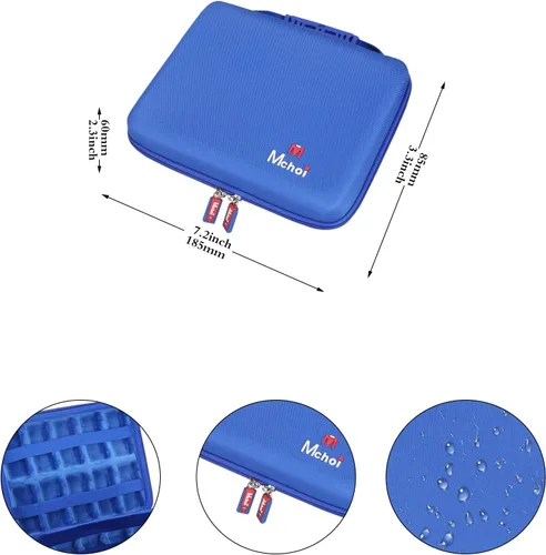 Vista 8 de Mchoi Funda de transporte a prueba de golpes para Hot Wheels 20 coches, solo funda (todo azul)