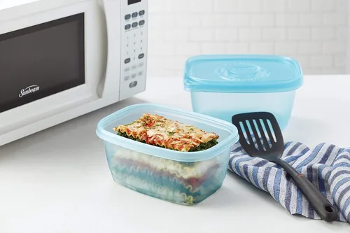 Vista 10 de Glad Gladware - Recipientes de almacenamiento de alimentos para congelar, rectángulo grande con capacidad para 64 onzas de alimentos, juego de 2