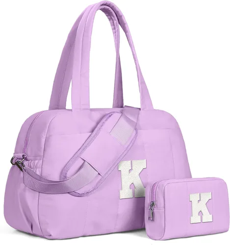 Vista 77 de Bolsa de lona Vogewood, bolsas personalizadas de fin de semana para mujer, bolsas de viaje con estuche de maquillaje, regalos de cumpleaños, Beige