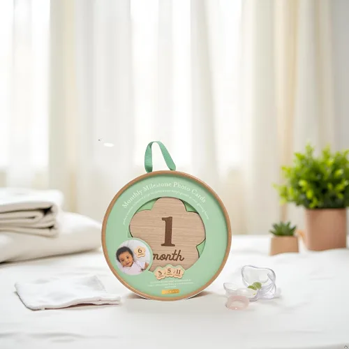 Vista 4 de Kate & Milo Accesorios de hitos de flores, discos de anuncio de bebé de doble cara, anuncio de niña, accesorio para fotos para viaje mensual
