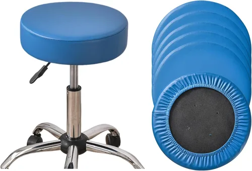 Vista 17 de HAOYONG Juego de 4 fundas redondas para taburetes de bar, impermeables, de poliuretano, fundas elásticas para taburetes de bar, fundas para sillas