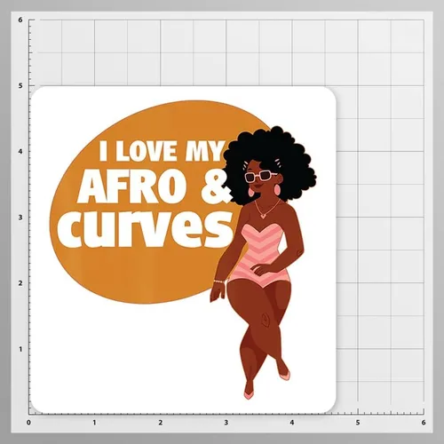 Vista 4 de I Love My Afro & Curves Great Gift Idea Decal Sticker 2 Pack 5 Inch Stickers FBAS10871