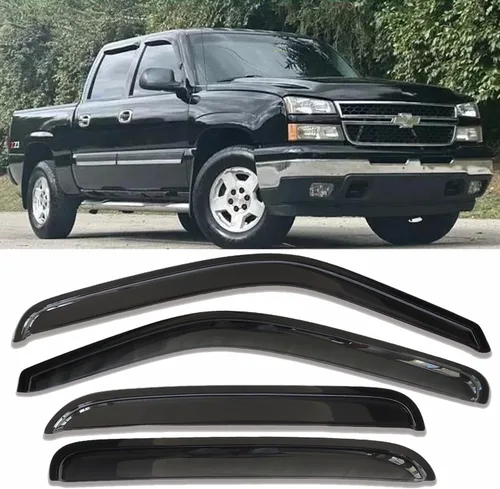 Vista 41 de Deflectores de ventana adhesivos para ventanas laterales y ventilación con viseras para 2015-2018 Chevy Silverado y GMC Sierra 1500 2500HD 3500HD