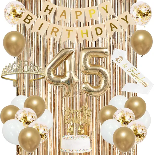 Vista 21 de Trgowaul Decoraciones de 9º cumpleaños para niñas, pancarta, banda y corona, decoración de pastel, globo de número 9, cortinas de flecos