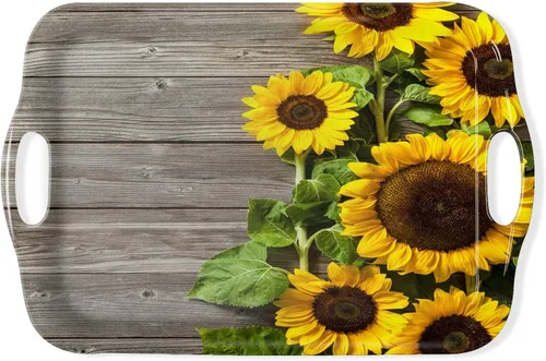 Vista 8 de Bandeja de Servir Bandeja Decorativa con Asas Bandejas de Servir Multiuso Rectangulares para Restaurante, Fiestas, Mesa de Café, Cocina - Negro