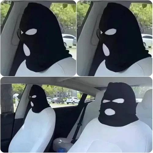 Vista 5 de Divertida parodia de asiento de coche – Sombrero divertido personalizado para asiento de automóvil, fundas protectoras para reposacabezas de asiento