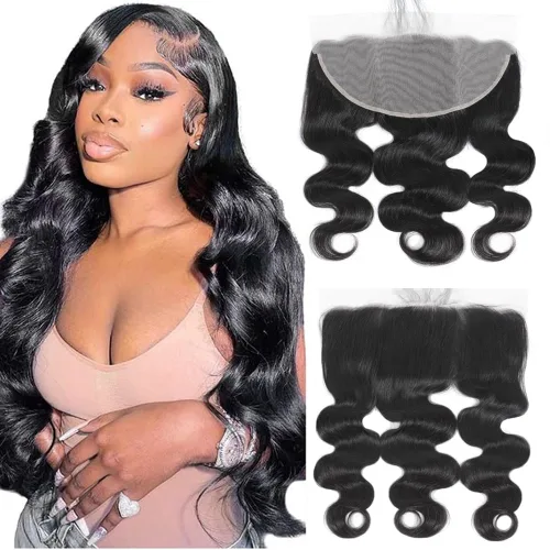 Vista 7 de CHEEON Frontal de encaje HD de 13 x 4 de 12 pulgadas, cabello humano brasileño ondulado con cierre frontal de encaje, 100% cabello humano virgen sin