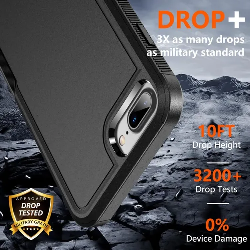 Vista 4 de SPIDERCASE para iPhone 7/8 Plus, [protección contra caídas de 10 pies de grado militar] [antideslizante]