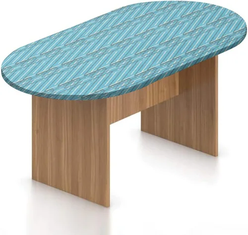 Vista 20 de Mantel ovalado ajustable para mesa de patio, mantel geométrico de poliéster elástico, diseño moderno y monocromático, se adapta a mesas ovaladas