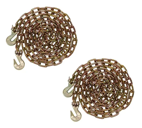 Vista 5 de Mytee Products Cadena de carpeta de grado 70 de 1/2 pulgada x 12 pies con ganchos de agarre de horquilla, cadena de remolque de transporte G70