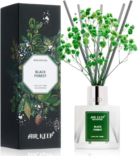 Vista 54 de Airkeep Juego de difusor de varillas – 3.38 onzas líquidas (3.4 fl oz), difusor de aroma de bambú para el hogar, incluye 8 varillas difusoras
