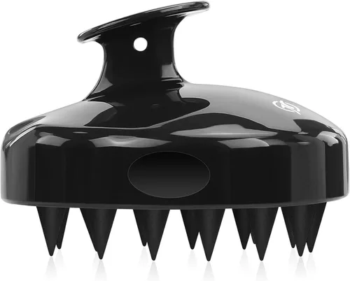 Vista 11 de FREATECH Cepillo de champú masajeador con cerdas de silicona suaves para el cuidado del cuero cabelludo, exfoliante para el cabello de ducha
