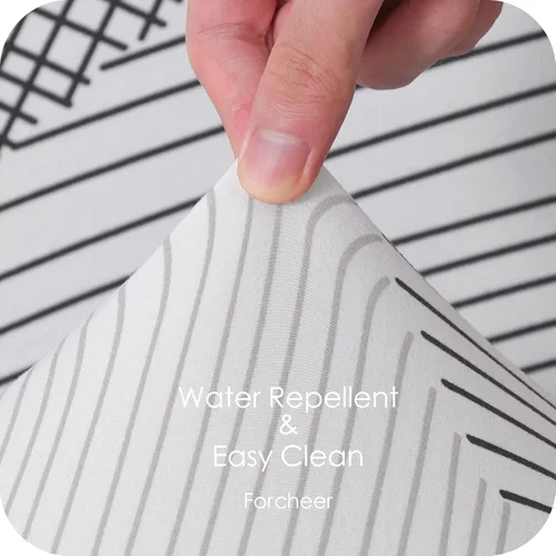 Vista 6 de Forcheer - Juego de 4 fundas elásticas para sillas de comedor con estampado elástico, lavable, extraíble, para cocina, hotel, restaurante