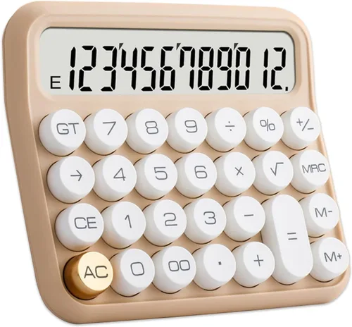 Calculadoras Benkaim - Calculadora de escritorio, calculadora estándar básica, pantalla LCD grande de 12 dígitos, botón grande para uso escolar,