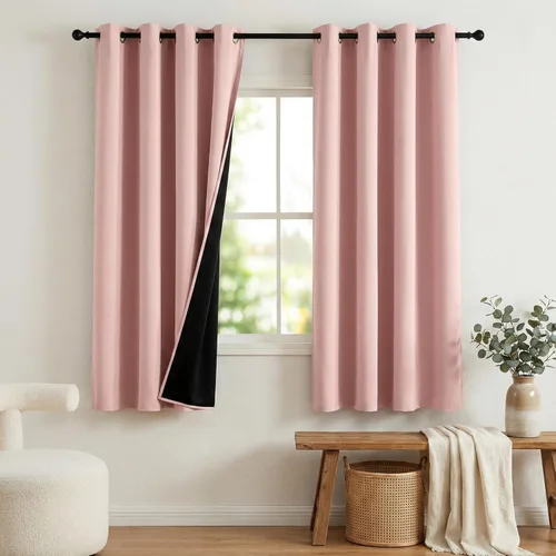 Vista 27 de NICETOWN Cortinas 100% Opacas Cortas de 36 Pulgadas de Largo para Dormitorio, Privacidad Aislamiento Térmico con Ojales Cortinas de Ventana