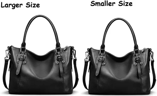 Vista 4 de Heshe - Bolso de mano para mujer, de piel con asa superior, bolso cruzado.