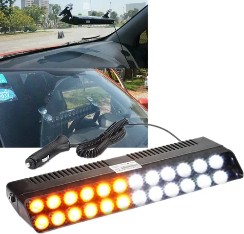 Vista 3 de Luz estroboscópica de emergencia 12 LED de 12 V, para parabrisas, salpicadero, interior, intermitente, barra de luz de advertencia de peligro