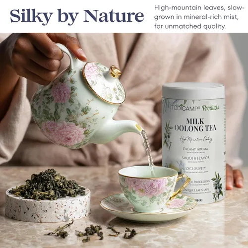 Vista 5 de Té de Hoja Suelta de Oolong con Leche – Té Premium Chino de Oolong 1 lb Doble Aroma Lácteo y Sabor Suave Lata de Té de Hoja Suelta a Granel Té