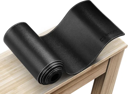 Vista 35 de CENNBIE Tapete de escritorio de cuero, 55 x 19.6 pulgadas, protector de escritorio extra grande, alfombrilla antideslizante extendida, alfombrilla