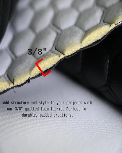 Vista 4 de Tela de espuma acolchada de vinilo con tapicería de espuma de 3/8 de pulgada para forro de automóviles, paneles de puertas, botes y asientos. Forro