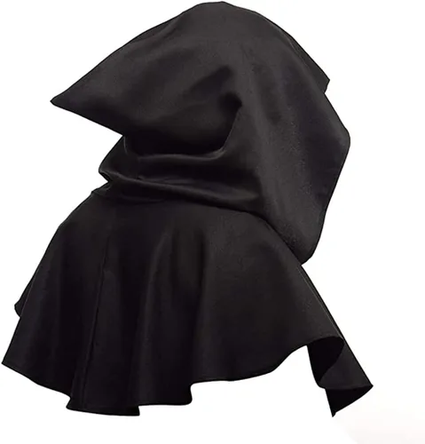 Vista 3 de Capa medieval de Halloween con capucha pagana Wicca para cosplay, disfraz de cosplay poncho con capucha para hombres y mujeres