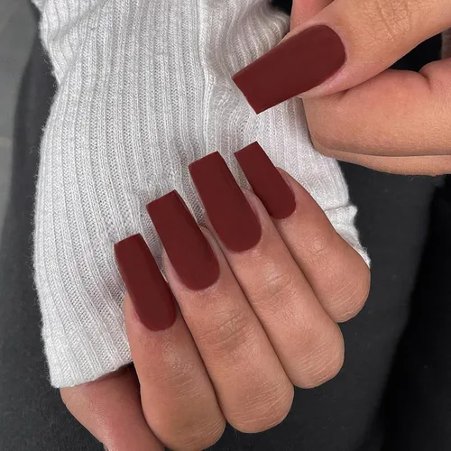 Vista 31 de Uñas postizas a presión negras de longitud media y forma cuadrada, Xcreando uñas postizas acrílicas estilo ataúd de longitud media, uñas adhesivas