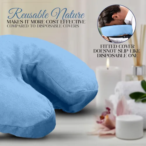 Vista 7 de London Linens Funda de cuna de masaje de franela 100% algodón extra gruesa de alta calidad, incluye 4 piezas (4, azul bebé)