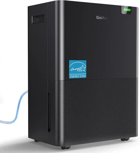 Gasbye Deshumidificador Energy Star 2026 de 4500 pies cuadrados para sótano con manguera de drenaje, deshumidificador máximo de 75 pintas/D para