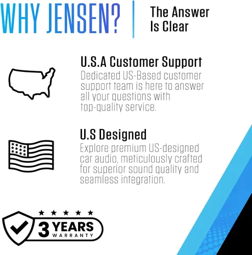 Vista 5 de Jensen CMR270 7-inch LED Digital Media Touch Screen Double DIN Car Stereo Radio Push to Talk Assistant Backup Camera Input Bluetooth USB