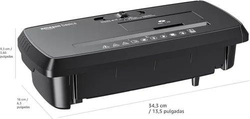 Vista 7 de Yaxa Basics Trituradora de papel cortado en tiras de 8 hojas, CD y tarjetas de crédito con apagado automático, diseño compacto, portátil, sin
