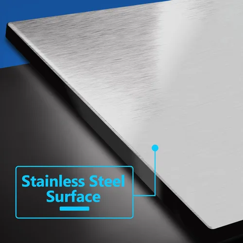 Vista 3 de LIDER Placa de Pared de Metal Doble Lisa, Resistente a la Temperatura e Impacto, Acero Inoxidable 304, Cubierta sin Tornillos, Actualización