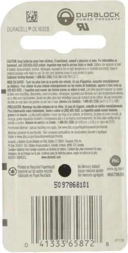 Vista 2 de Duracell 10 Reloj/Electrónica DL 1632 CR1632 Baterías de litio