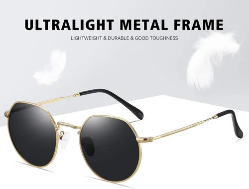 Vista 3 de Fozono Polygon Polarized Sunglasses for Women Men Round Retro Classic Sun Glasses UV400 Protective