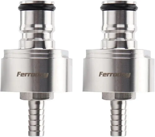 FERRODAY Tapa de carbonatación de acero inoxidable, llenado de botellas de PET de carbonatación forzada, 5/16 púas CO2, acoplamiento a carbonato,