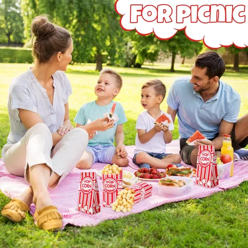 Vista 5 de LINSIRON 112 paquetes de bolsas de papel para palomitas de maíz, bolsas pequeñas de palomitas de maíz de 1 onza, servicio individual a granel