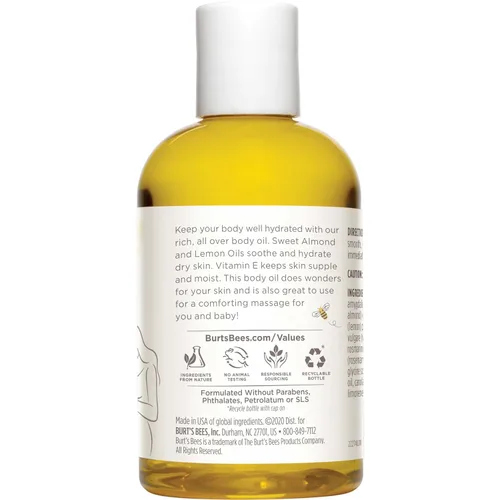 Vista 2 de Burt Bees Mama Bee: aceite corporal nutritivo con vitamina E, 4 oz, paquete de de 3