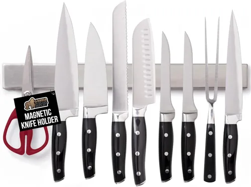 Vista 11 de GORILLA GRIP Soporte magnético para cuchillos de acero inoxidable para pared, barra magnética para cuchillos, herramientas, suministros, tira