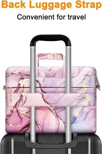 Vista 5 de MOSISO Bolsa de hombro para laptop compatible con MacBook Air de 13 pulgadas M2 M1 2023-2018/Pro de 13 pulgadas M2 M1 2023-2016, Surface Pro