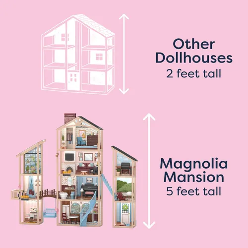 Vista 10 de KidKraft Kraft Your Way™ Magnolia Mansion Dollhouse; 71 Pc Amazon Exclusive