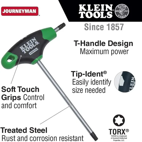 Vista 2 de Klein Tools JTH6T15 T15 TORX Llave hexagonal, mango en T Journeyman, 6 pulgadas