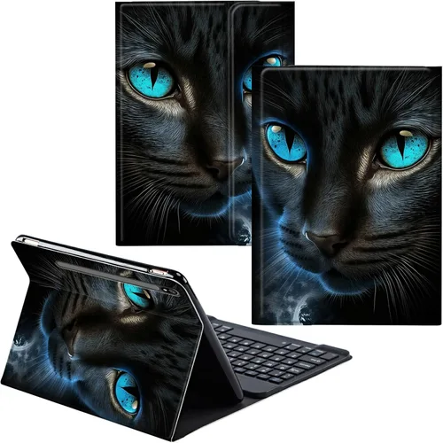 Vista 43 de Funda para Samsung Galaxy Tab S6 Lite 2022/2020 Teclado inalámbrico desmontable y cubierta de cuero PU Funda protectora para Samsung Galaxy Tab S6