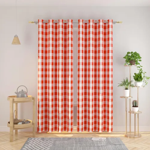 Vista 137 de Cortinas de 24 pulgadas de largo con diseño Buffalo Check Gingham Plaid para ventanas de cocina y baño, tratamiento para ventanas con 2 paneles