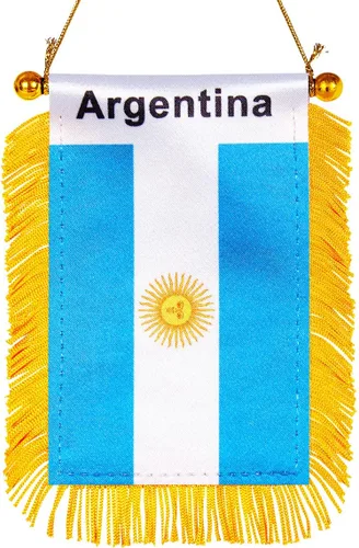 WXTWK Bandera argentina de 3 x 5 pulgadas, bandera argentina para colgar en la ventana pequeña, mini banderas para automóvil, decoración de espejo