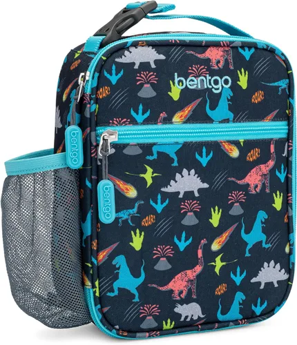 Vista 10 de Bentgo® Bolsa de almuerzo aislada para niños, resistente al agua, reutilizable, ligera y duradera, con soporte para botella de agua y bolsillo