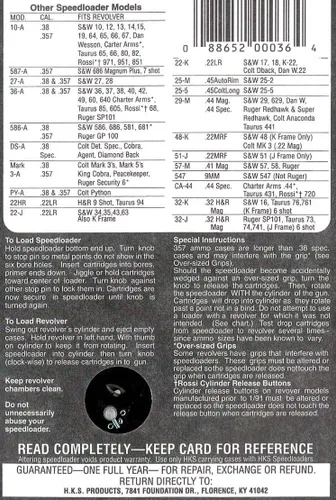 Vista 5 de HKS 36-A Series A Speedloader, Modelo 36A (5-Shot), Negro, 1 paquete