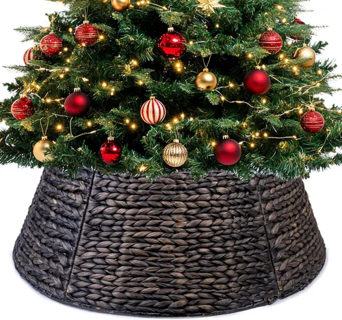 Vista 10 de KOLWOVEN Collar de árbol de Navidad de 28 pulgadas para árboles de Navidad grandes a pequeños, falda ajustable con anillo de árbol de Navidad