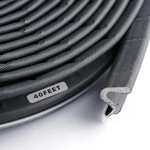 Vista 18 de BBTO Burlete para puertas y ventanas Burlete exterior en forma de V para puerta de garaje con espuma de bloqueo de espacio con ranura de sierra