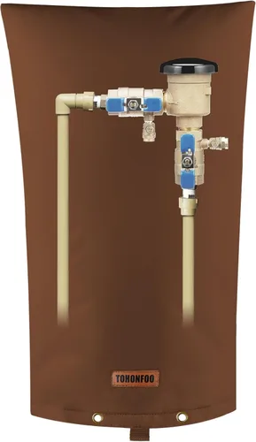 Vista 11 de Cubierta aislante de tubería para prevención de reflujo (5 °F) – Bolsa aislada para válvula de aspersor de riego – Cubierta de bomba de pozo de agua