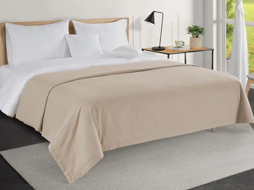 Vista 10 de LANE LINEN Mantas de tamaño matrimonial para cama, manta clásica de 3 capas 100% algodón, ligera, refrescante, suave y transpirable, de larga Azul
